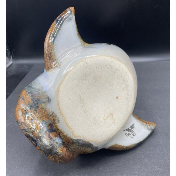 Ken Edwards Tonala Mexican Pottery Wide Mouth Fish Handmade Hand Painted Signed - Picture 9 of 13